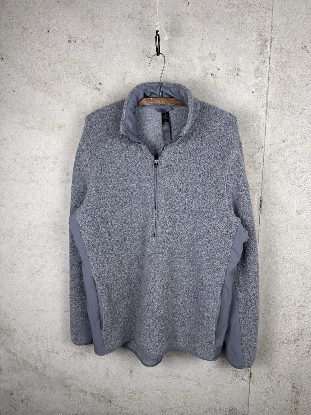 Lululemon Sherpa Fleece Quarter-Zip Pullover Gray Wool Silk Blend Size Large